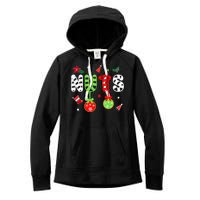 Jingle Balls and Tinsel Tits Fun Christmas Couple Chestnuts Women's Fleece Hoodie