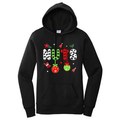 Jingle Balls and Tinsel Tits Fun Christmas Couple Chestnuts Women's Pullover Hoodie