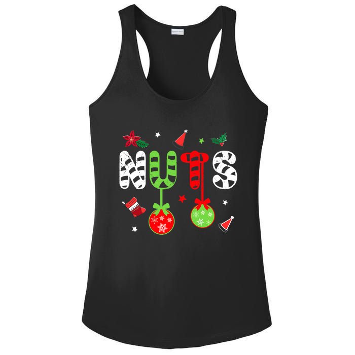 Jingle Balls and Tinsel Tits Fun Christmas Couple Chestnuts Ladies PosiCharge Competitor Racerback Tank