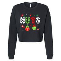 Jingle Balls and Tinsel Tits Fun Christmas Couple Chestnuts Cropped Pullover Crew