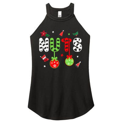 Jingle Balls and Tinsel Tits Fun Christmas Couple Chestnuts Women's Perfect Tri Rocker Tank