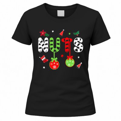 Jingle Balls and Tinsel Tits Fun Christmas Couple Chestnuts Women's T-Shirt