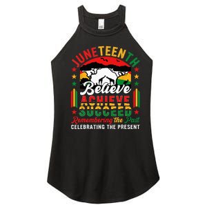 Juneteenth Believe Achieve Succeed Remembering Celebrating Women’s Perfect Tri Rocker Tank