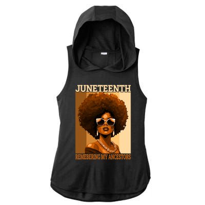 Juneteenth Black African Women Hair Remembering My Ancestors Ladies PosiCharge Tri-Blend Wicking Draft Hoodie Tank