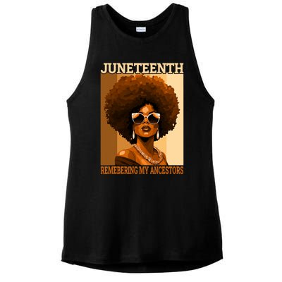 Juneteenth Black African Women Hair Remembering My Ancestors Ladies PosiCharge Tri-Blend Wicking Tank