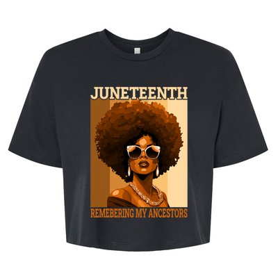 Juneteenth Black African Women Hair Remembering My Ancestors Bella+Canvas Jersey Crop Tee