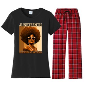 Juneteenth Black African Women Hair Remembering My Ancestors Women's Flannel Pajama Set