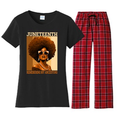 Juneteenth Black African Women Hair Remembering My Ancestors Women's Flannel Pajama Set