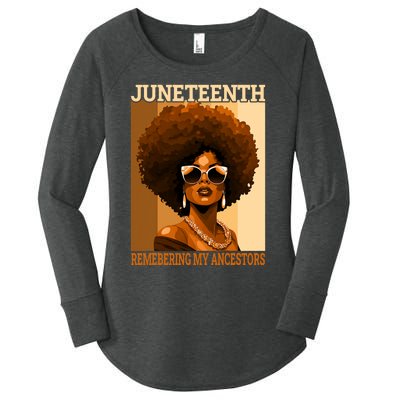 Juneteenth Black African Women Hair Remembering My Ancestors Women's Perfect Tri Tunic Long Sleeve Shirt