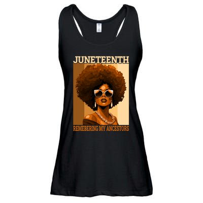 Juneteenth Black African Women Hair Remembering My Ancestors Ladies Essential Flowy Tank