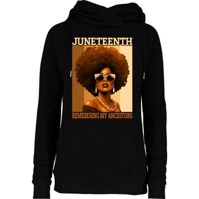 Juneteenth Black African Women Hair Remembering My Ancestors Womens Funnel Neck Pullover Hood