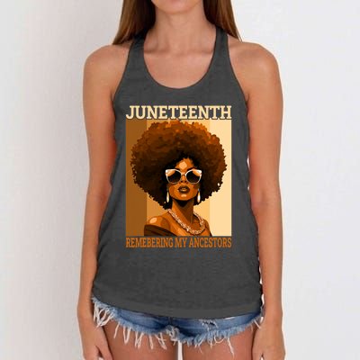 Juneteenth Black African Women Hair Remembering My Ancestors Women's Knotted Racerback Tank