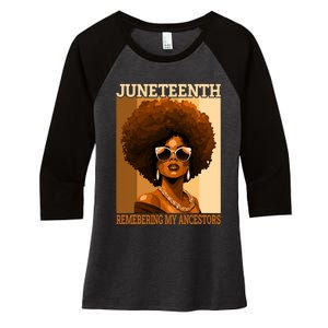 Juneteenth Black African Women Hair Remembering My Ancestors Women's Tri-Blend 3/4-Sleeve Raglan Shirt