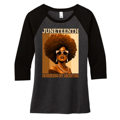 Juneteenth Black African Women Hair Remembering My Ancestors Women's Tri-Blend 3/4-Sleeve Raglan Shirt