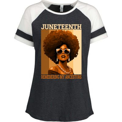 Juneteenth Black African Women Hair Remembering My Ancestors Enza Ladies Jersey Colorblock Tee