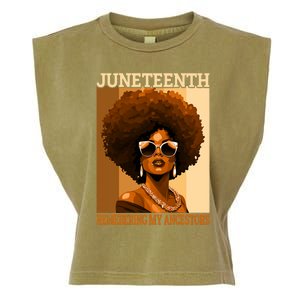 Juneteenth Black African Women Hair Remembering My Ancestors Garment-Dyed Women's Muscle Tee