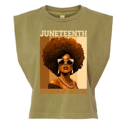 Juneteenth Black African Women Hair Remembering My Ancestors Garment-Dyed Women's Muscle Tee