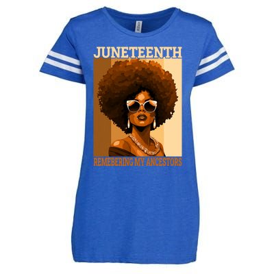 Juneteenth Black African Women Hair Remembering My Ancestors Enza Ladies Jersey Football T-Shirt