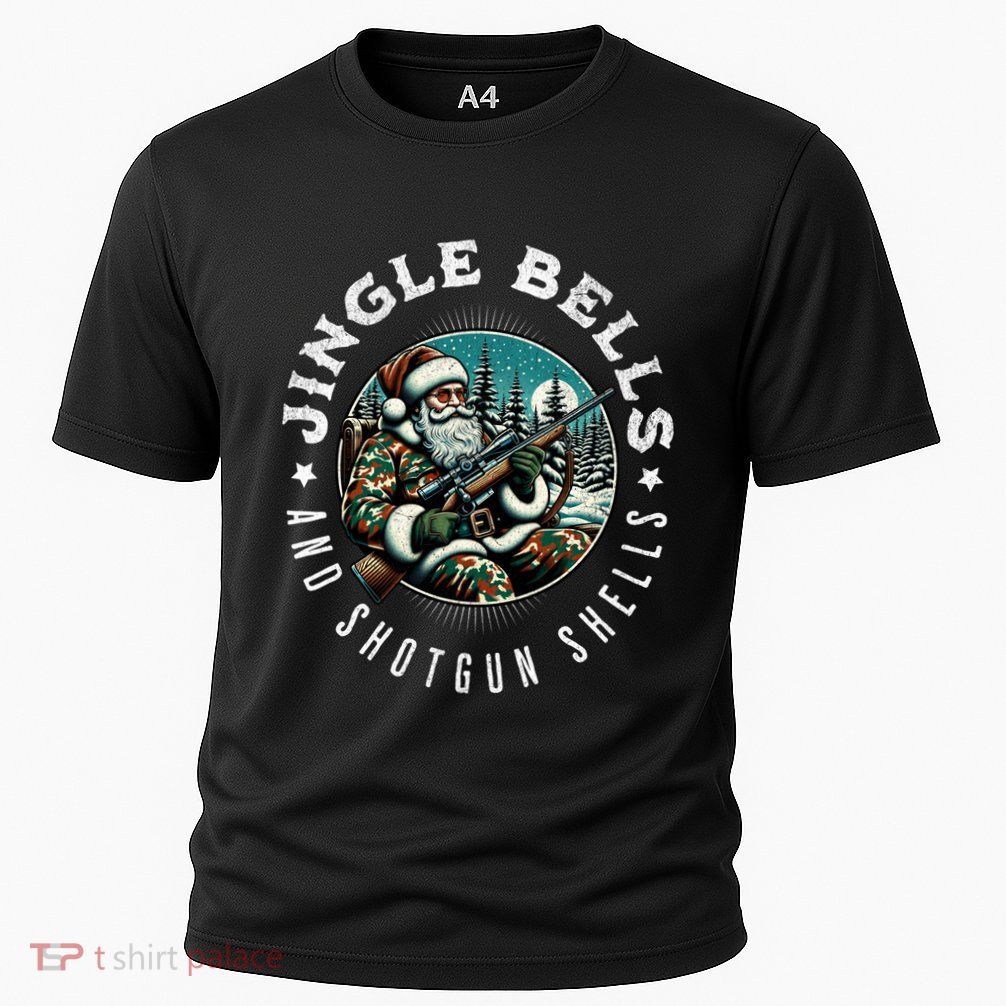 Jingle Bells And Shotgun Shells Christmas Hunting Gift Cooling Performance Crew T-Shirt