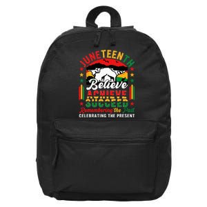 Juneteenth Believe Achieve Succeed Remembering Celebrating 16 in Basic Backpack