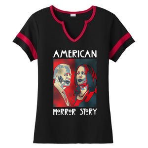 Joe Biden And Kamala Harris American Horror Story Halloween 2024 Ladies Halftime Notch Neck Tee