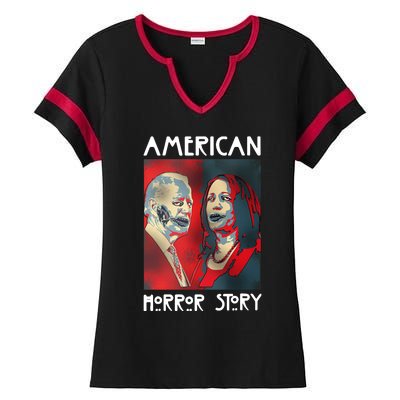 Joe Biden And Kamala Harris American Horror Story Halloween 2024 Ladies Halftime Notch Neck Tee