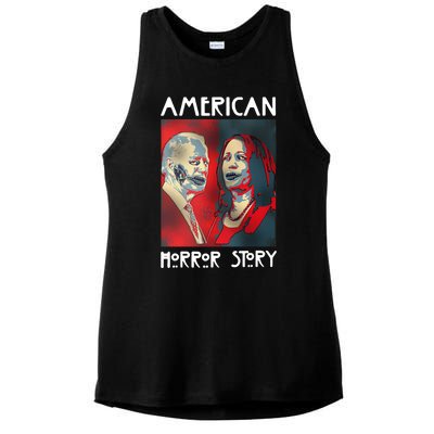 Joe Biden And Kamala Harris American Horror Story Halloween 2024 Ladies PosiCharge Tri-Blend Wicking Tank