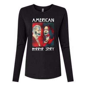 Joe Biden And Kamala Harris American Horror Story Halloween 2024 Womens Cotton Relaxed Long Sleeve T-Shirt