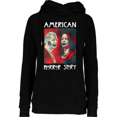 Joe Biden And Kamala Harris American Horror Story Halloween 2024 Womens Funnel Neck Pullover Hood