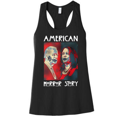 Joe Biden And Kamala Harris American Horror Story Halloween 2024 Women's Racerback Tank