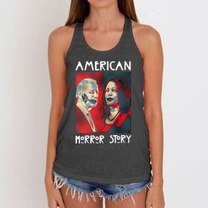 Joe Biden And Kamala Harris American Horror Story Halloween 2024 Women's Knotted Racerback Tank