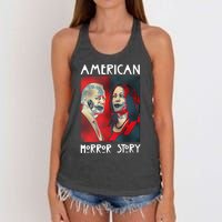 Joe Biden And Kamala Harris American Horror Story Halloween 2024 Women's Knotted Racerback Tank