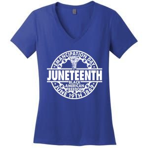 Juneteenth Black American Freedom June 19th Ecipation Day Gift Women's V-Neck T-Shirt