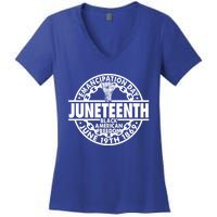 Juneteenth Black American Freedom June 19th Ecipation Day Gift Women's V-Neck T-Shirt