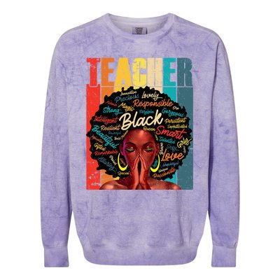 Juneteenth Black African American Teacher Pride Great Gift Colorblast Crewneck Sweatshirt