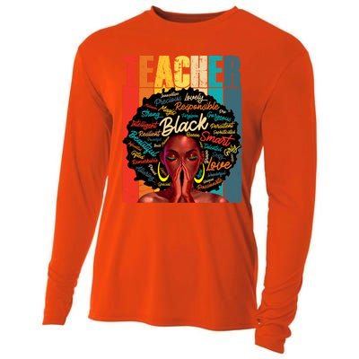 Juneteenth Black African American Teacher Pride Great Gift Cooling Performance Long Sleeve Crew