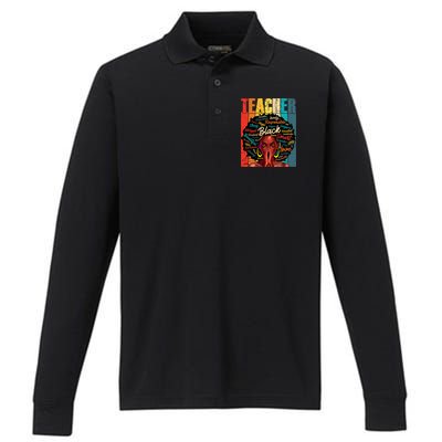 Juneteenth Black African American Teacher Pride Great Gift Performance Long Sleeve Polo