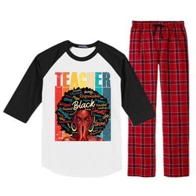 Juneteenth Black African American Teacher Pride Great Gift Raglan Sleeve Pajama Set