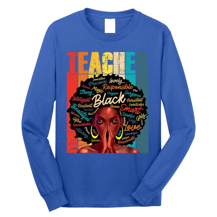 Juneteenth Black African American Teacher Pride Great Gift Long Sleeve Shirt