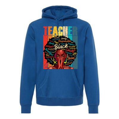 Juneteenth Black African American Teacher Pride Great Gift Premium Hoodie