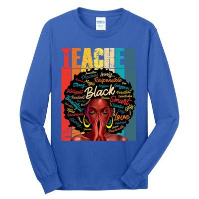 Juneteenth Black African American Teacher Pride Great Gift Tall Long Sleeve T-Shirt