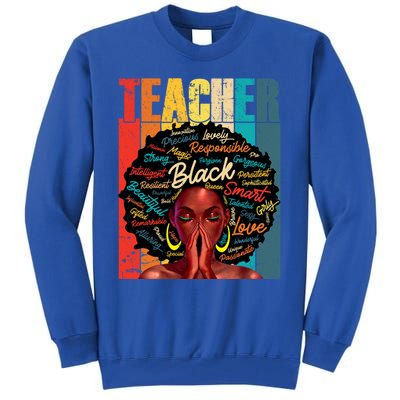 Juneteenth Black African American Teacher Pride Great Gift Tall Sweatshirt