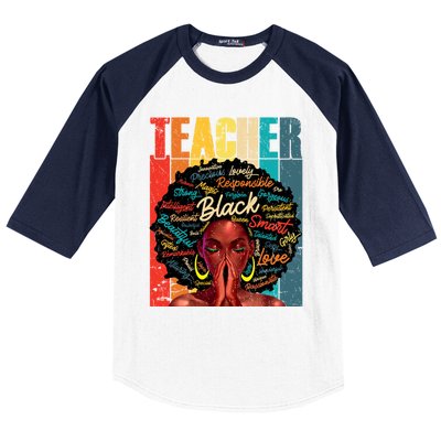 Juneteenth Black African American Teacher Pride Great Gift Baseball Sleeve Shirt