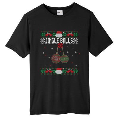 Jingle Balls And Tinsel Tits Couples Ugly Christmas Couple Gift Tall Fusion ChromaSoft Performance T-Shirt