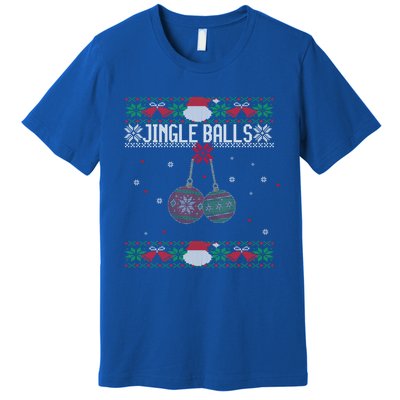 Jingle Balls And Tinsel Tits Couples Ugly Christmas Couple Gift Premium T-Shirt