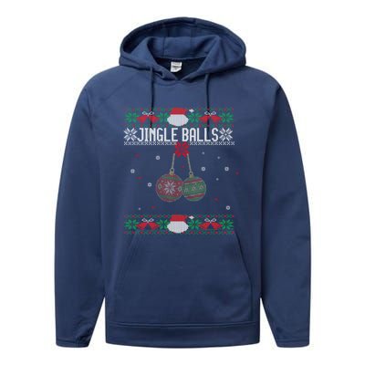 Jingle Balls And Tinsel Tits Couples Ugly Christmas Couple Gift Performance Fleece Hoodie