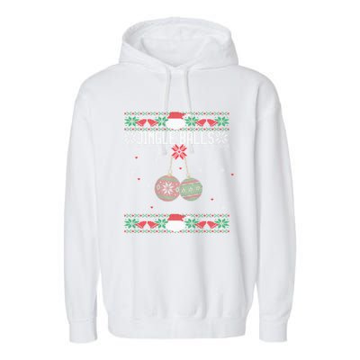 Jingle Balls And Tinsel Tits Couples Ugly Christmas Couple Gift Garment-Dyed Fleece Hoodie