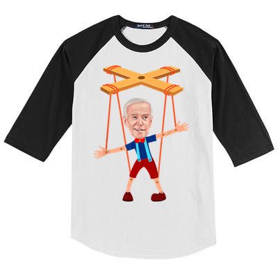Joe Biden As A Puppet Kids Colorblock Raglan Jersey