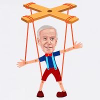 Joe Biden As A Puppet Button