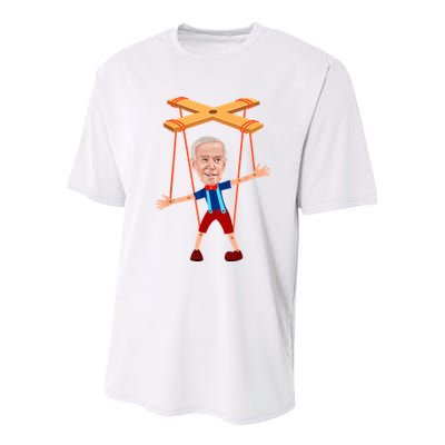 Joe Biden As A Puppet Youth Performance Sprint T-Shirt